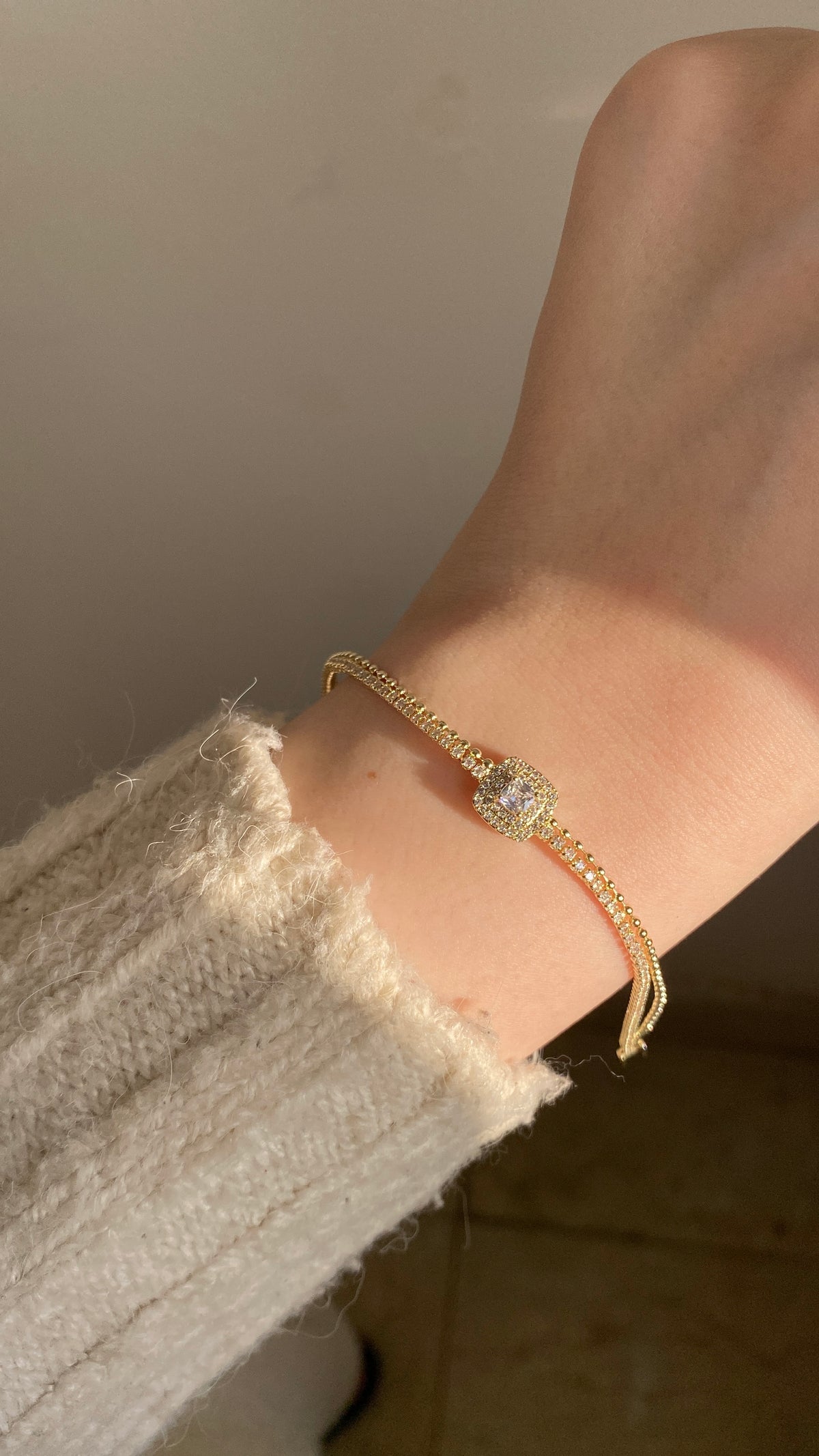 Square stone bracelet