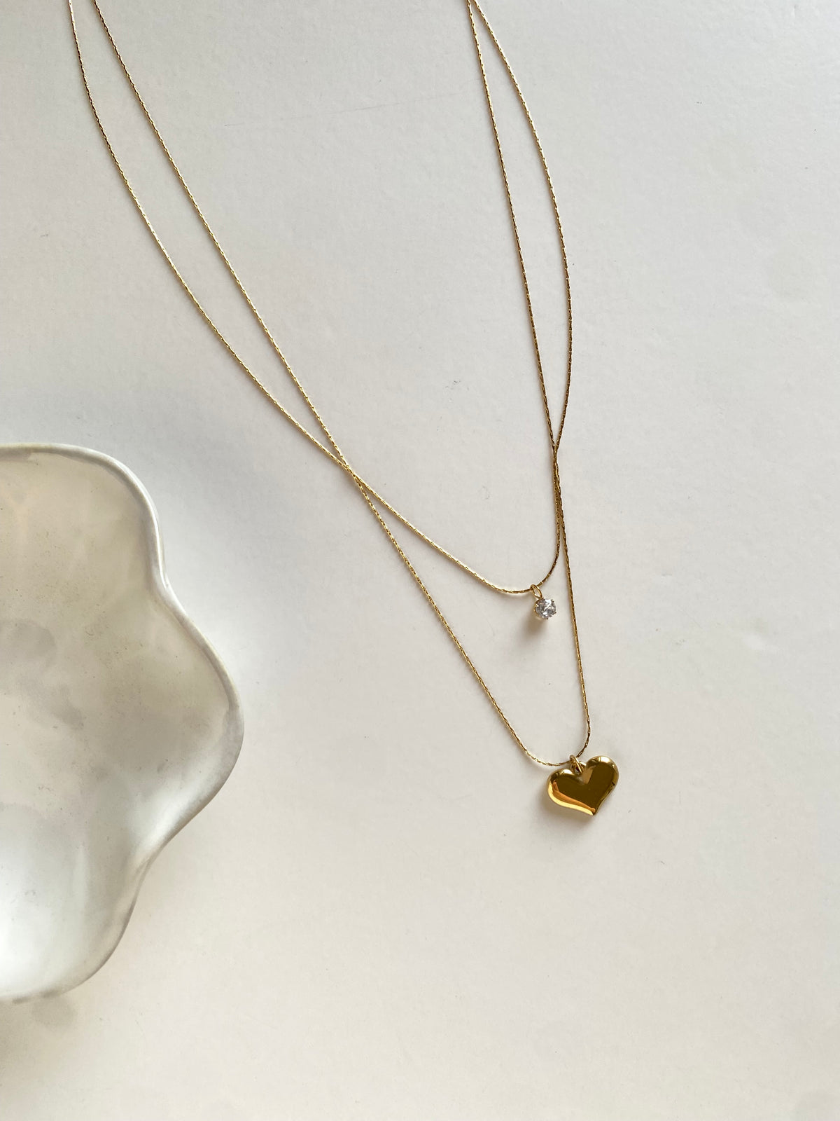 Heart and diamond necklace