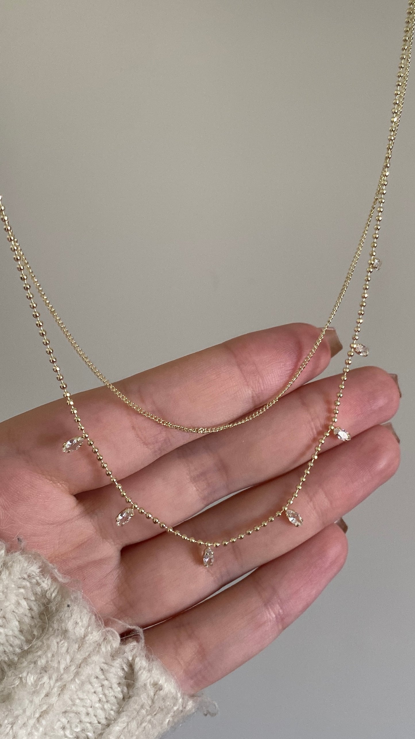 Double layer dainty necklace