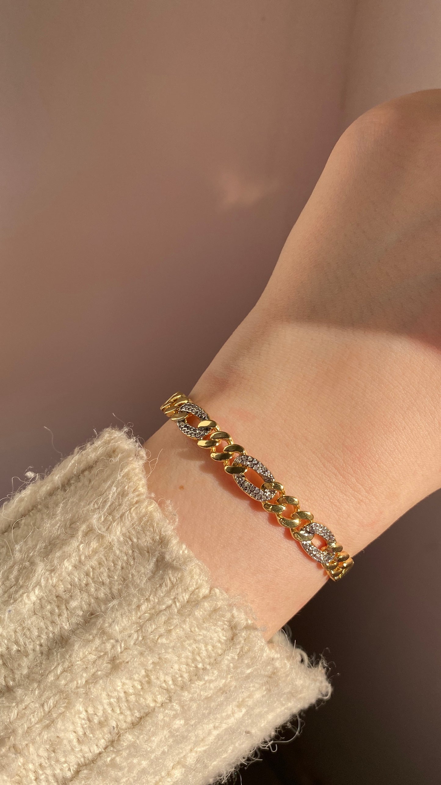 Diamond chain bangle