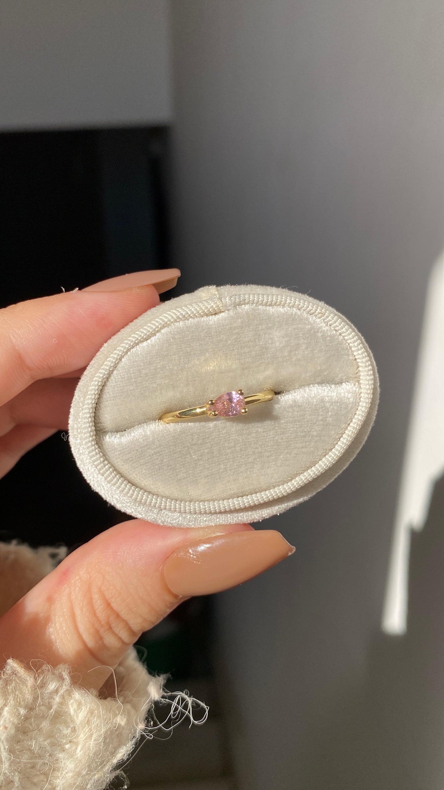 Pink stone ring