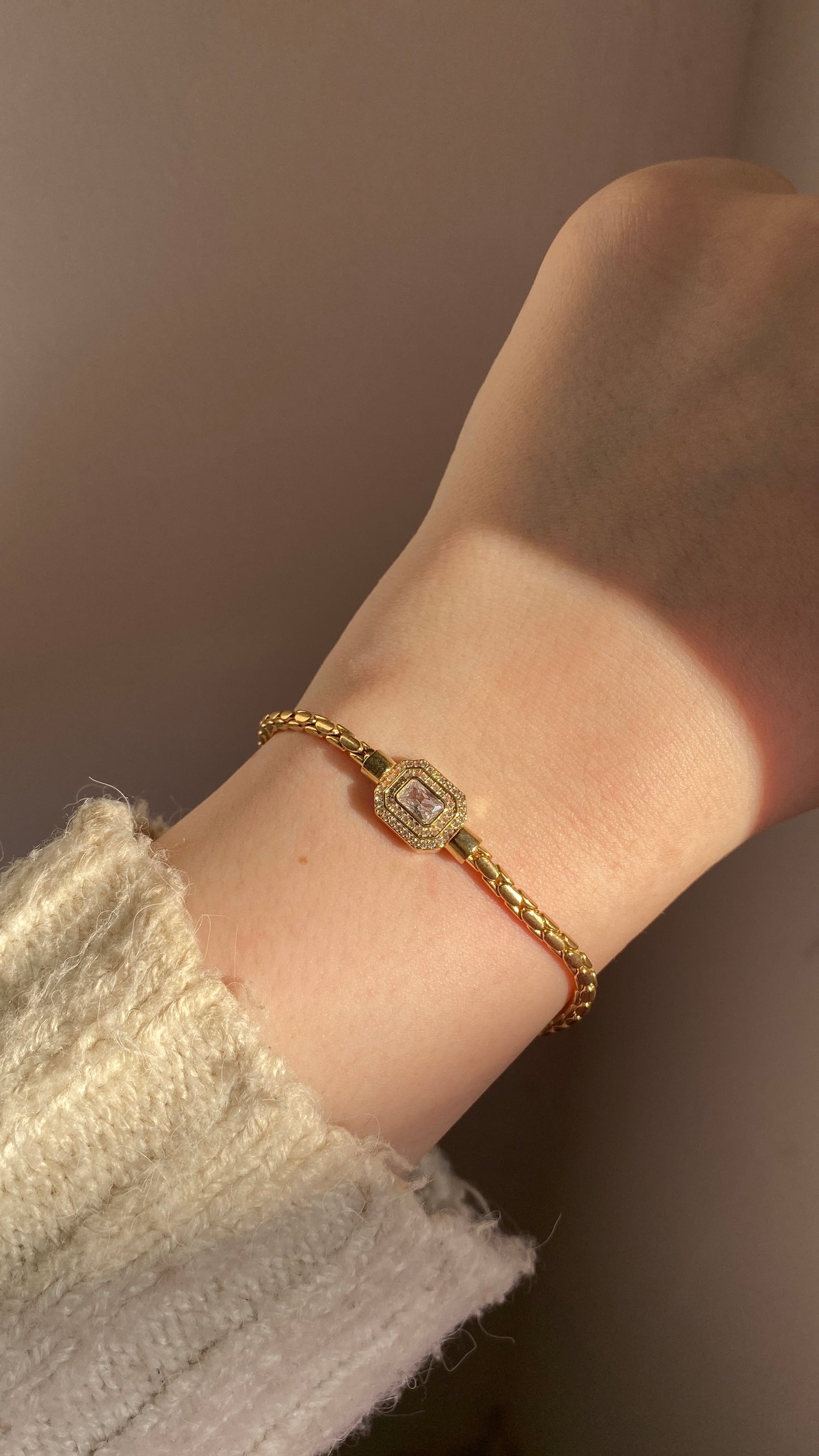 Square stone bracelet