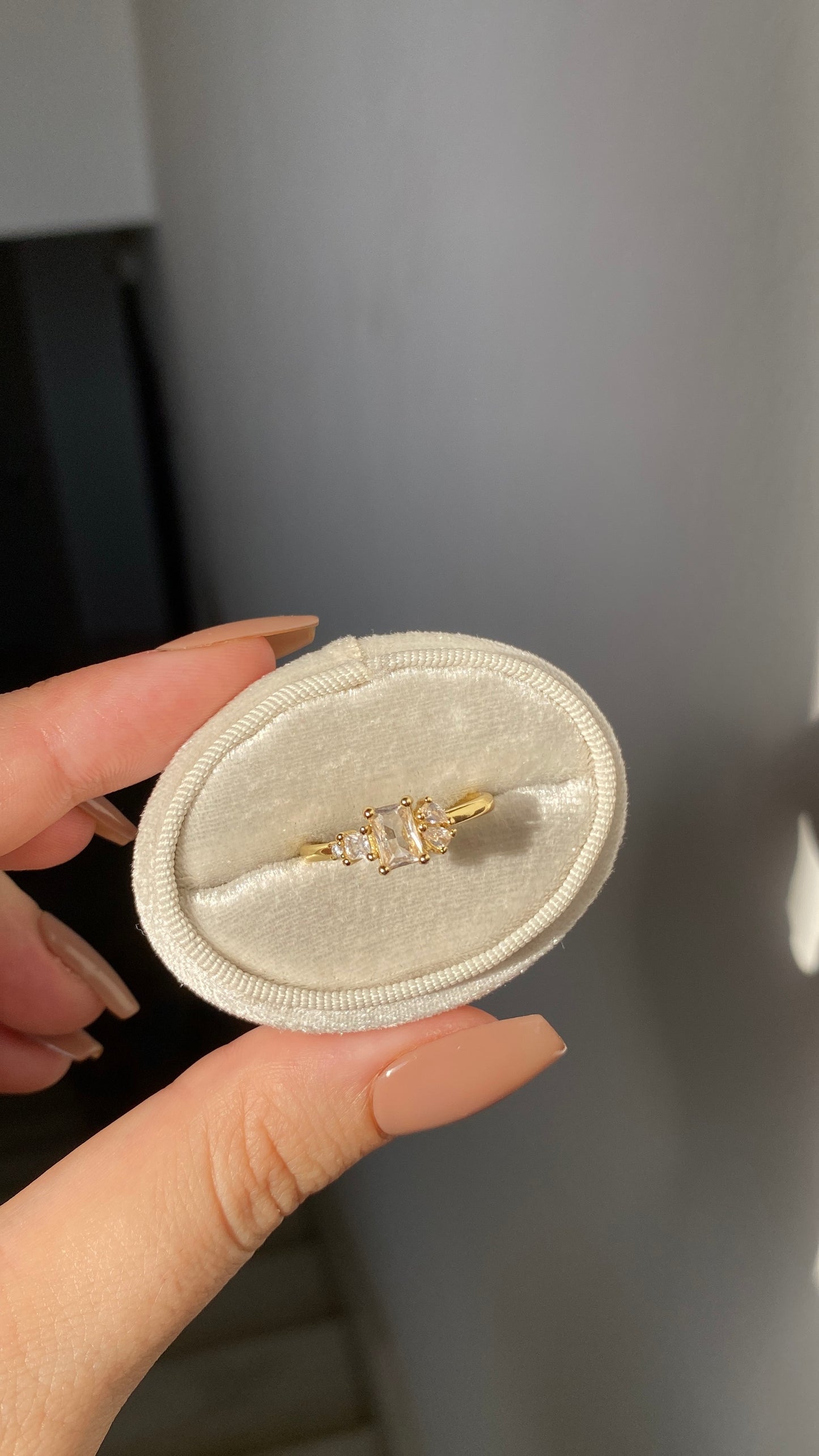 Square stone ring