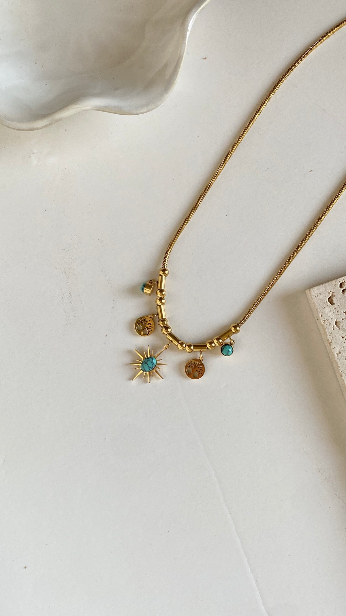 Blue sun necklace