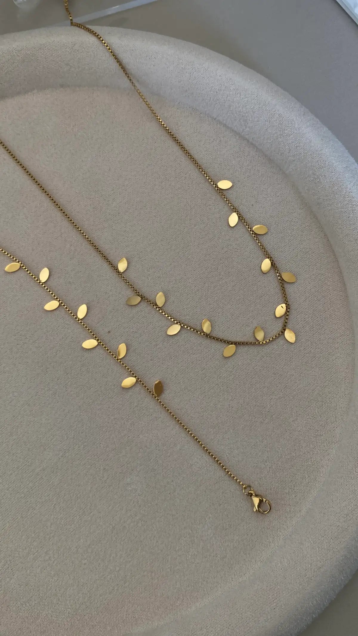 Leaf bracelet and necklace