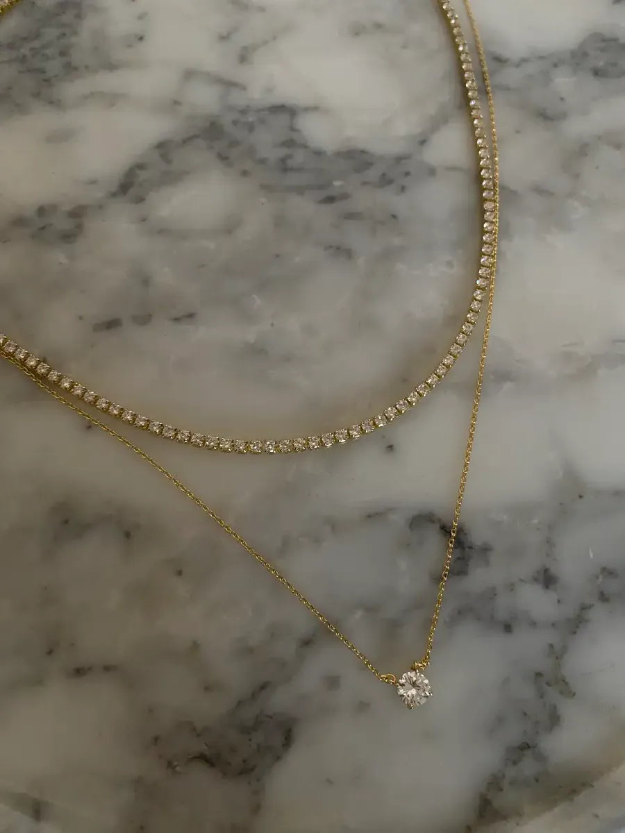 Layered diamond necklace