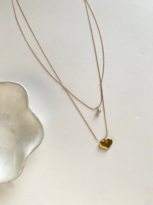 Heart and diamond necklace