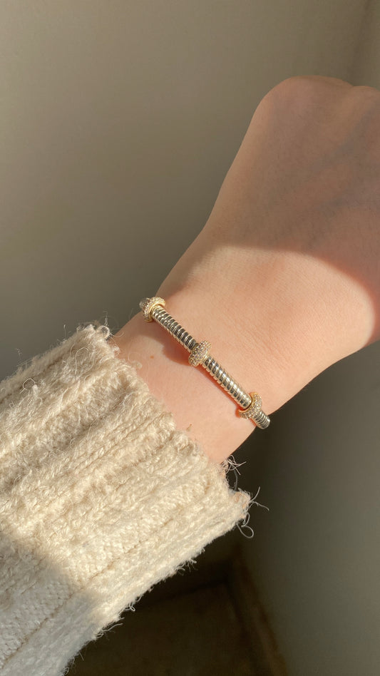 Triple stone bangle