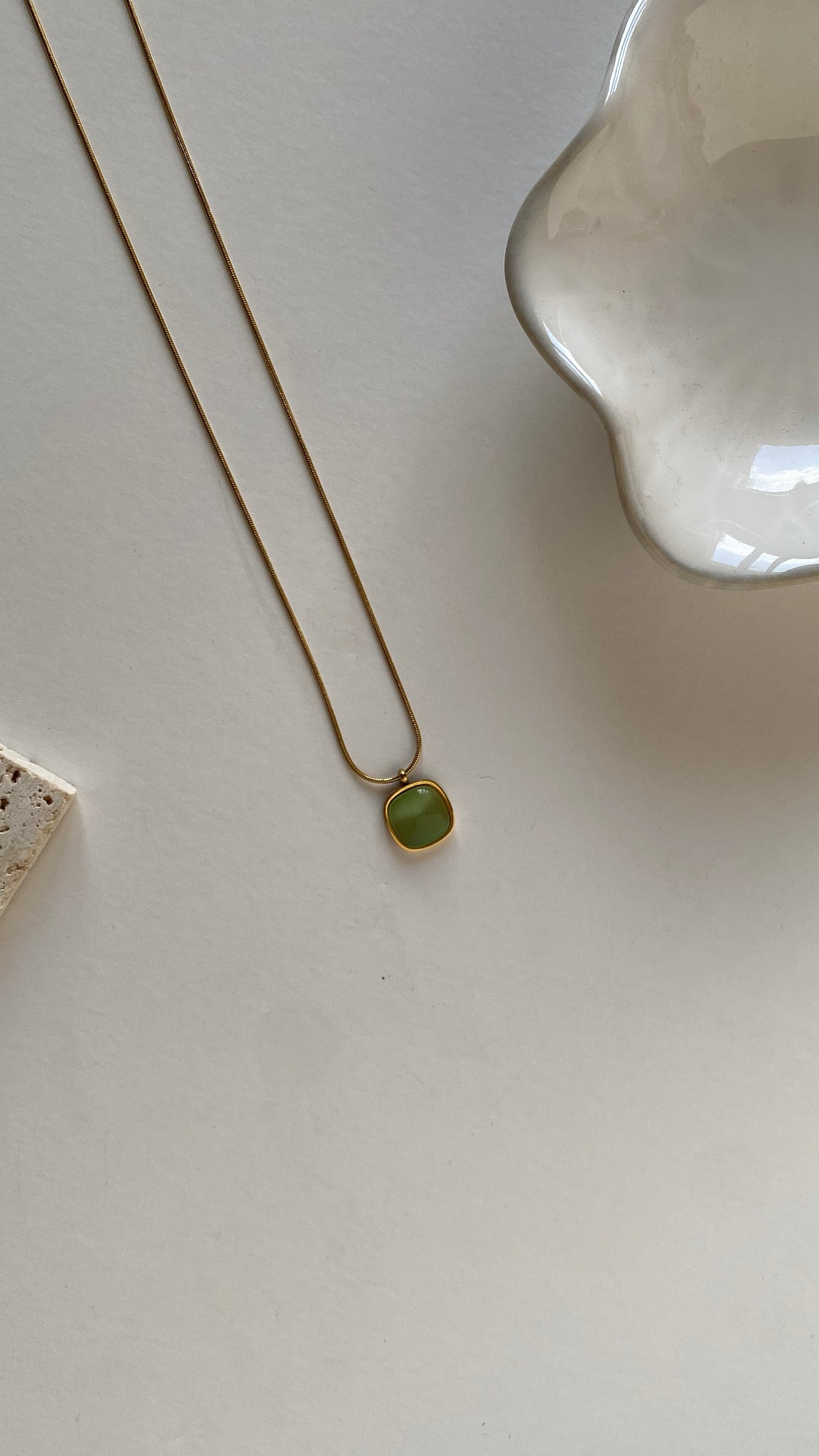 Green stone necklace