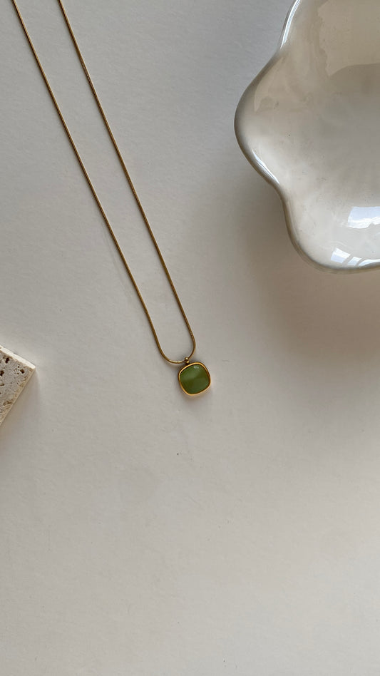 Green stone necklace