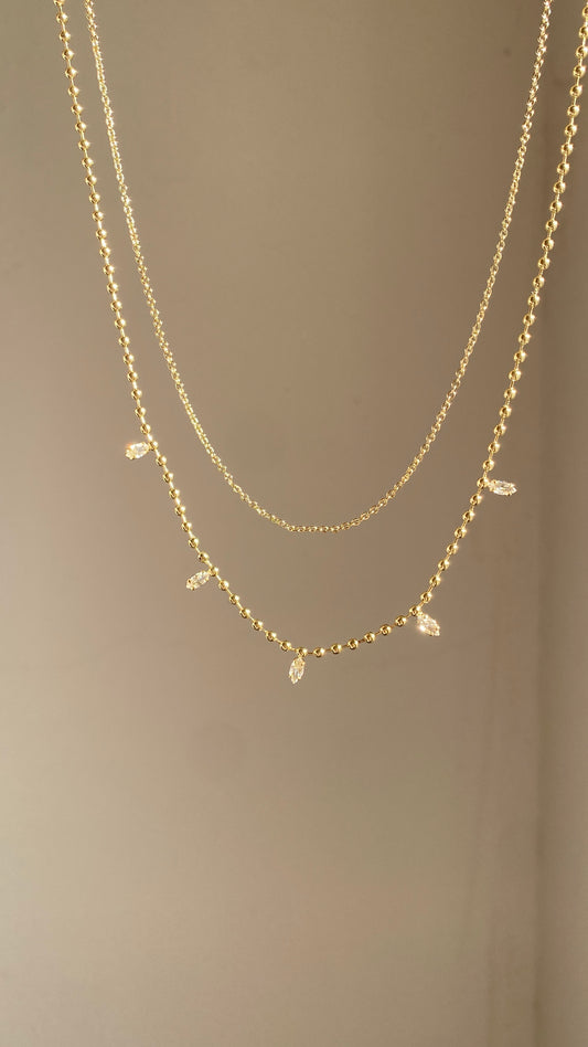 Rhomboid stones necklace