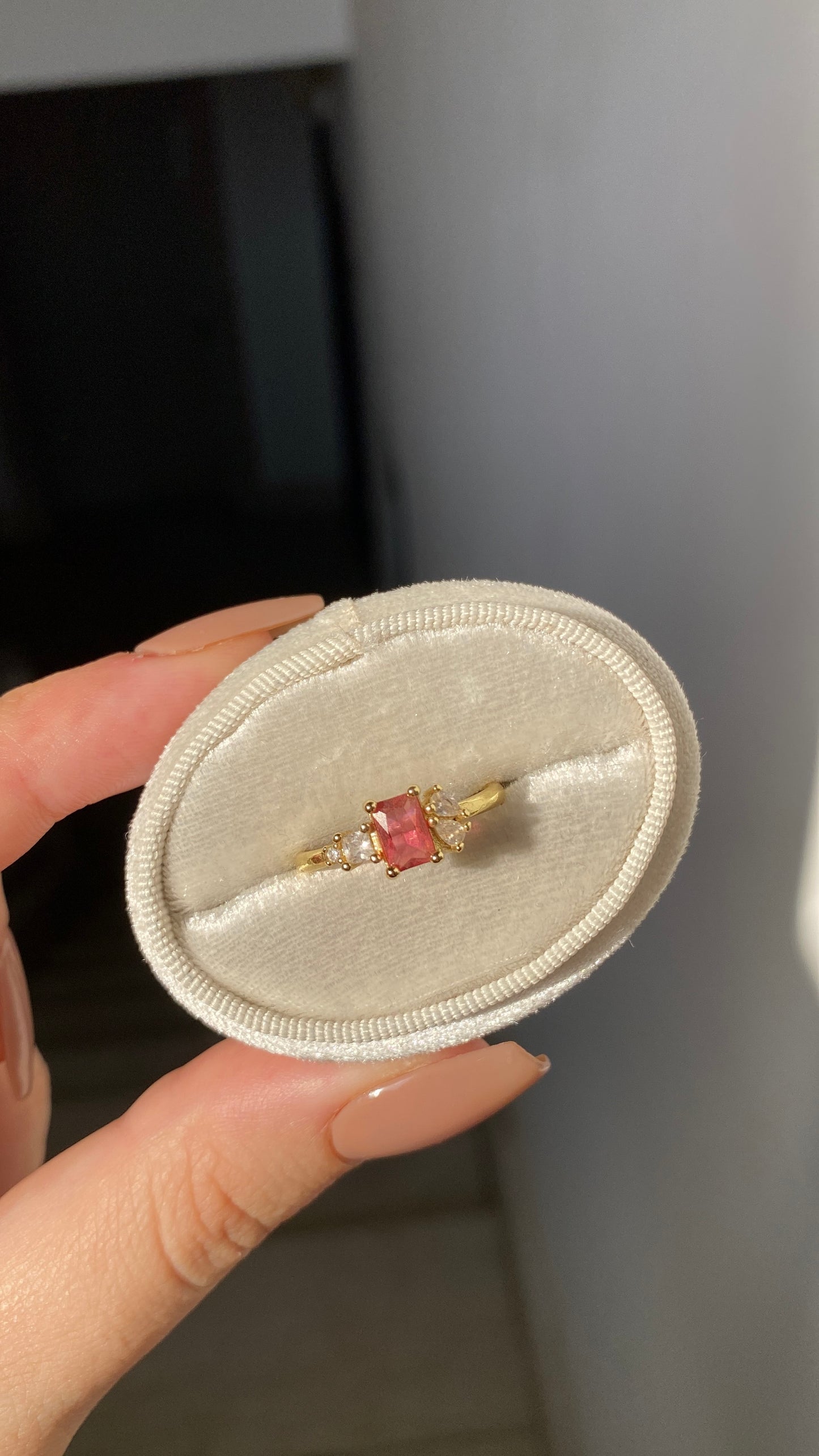 Triple stone ring