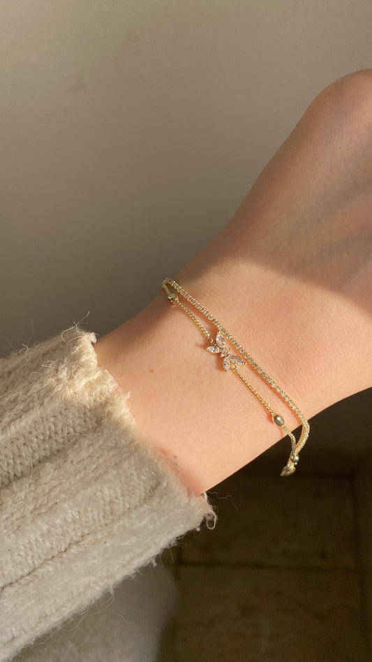 Layered butterfly bracelet