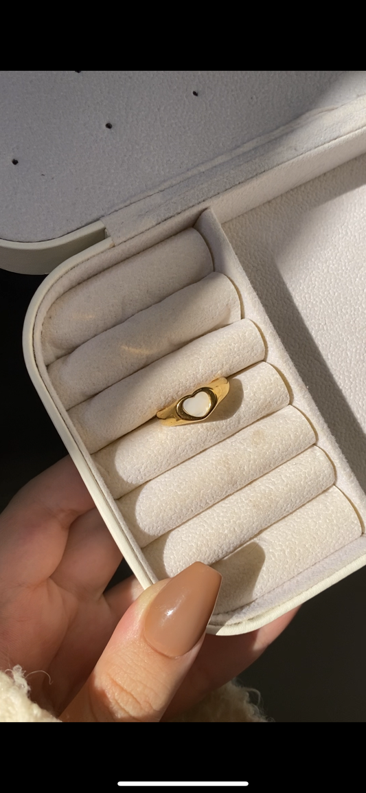 White heart ring