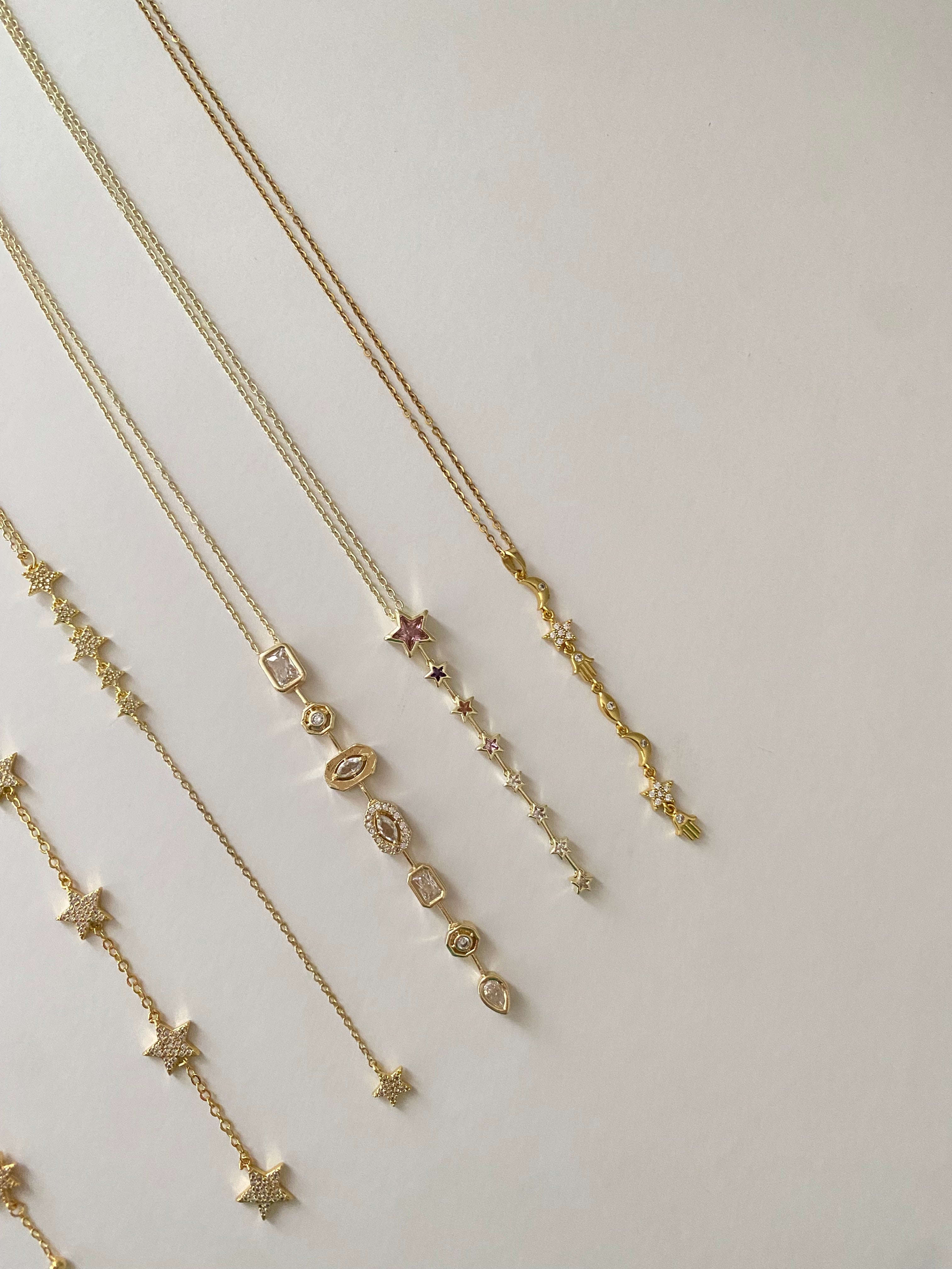 Stars drop necklaces