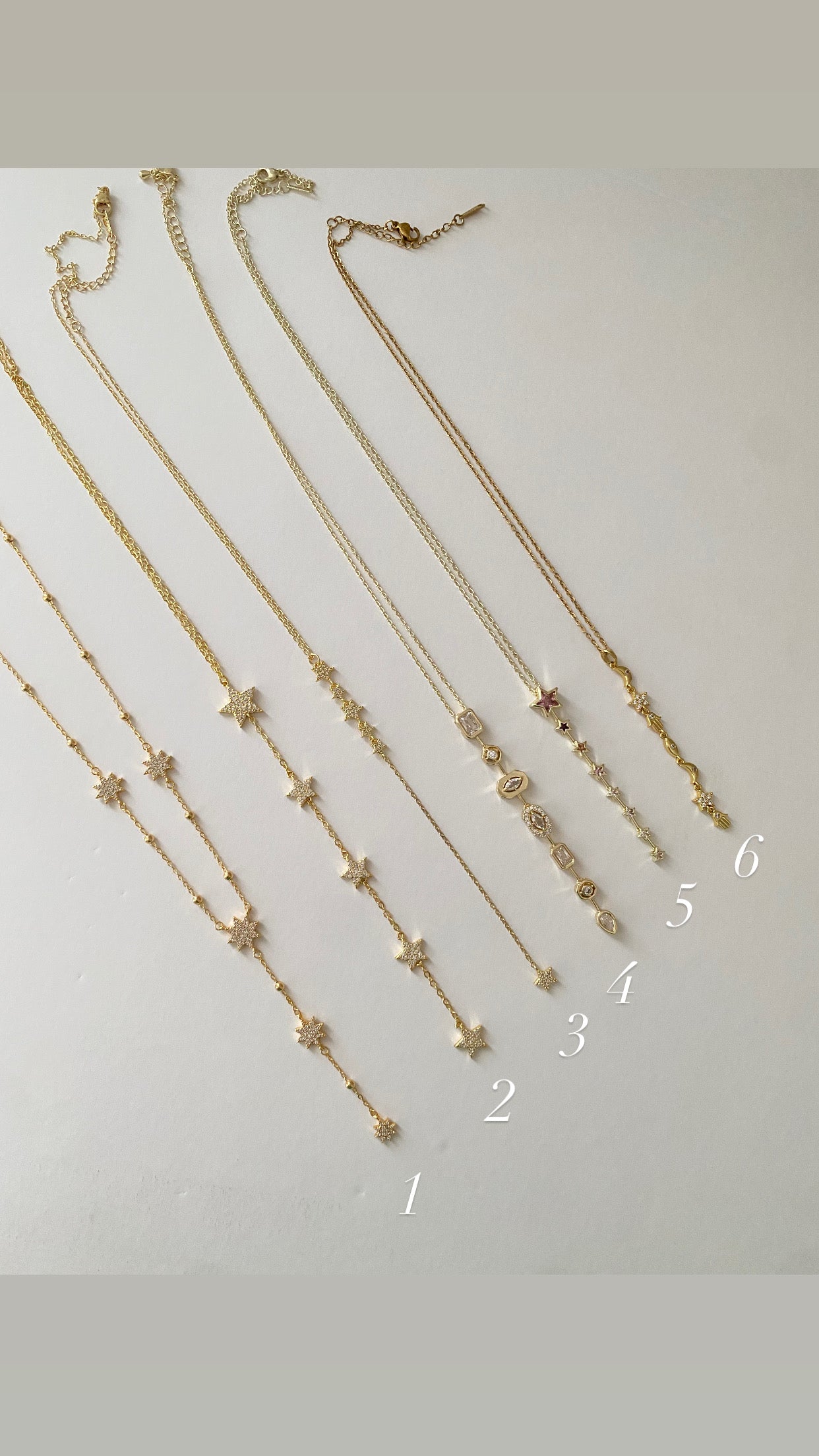 Stars drop necklaces