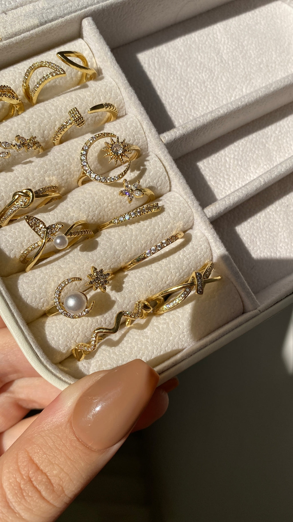 Moon and whale’s tale rings