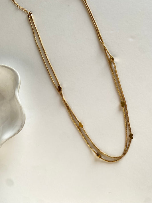 Double hearts necklace