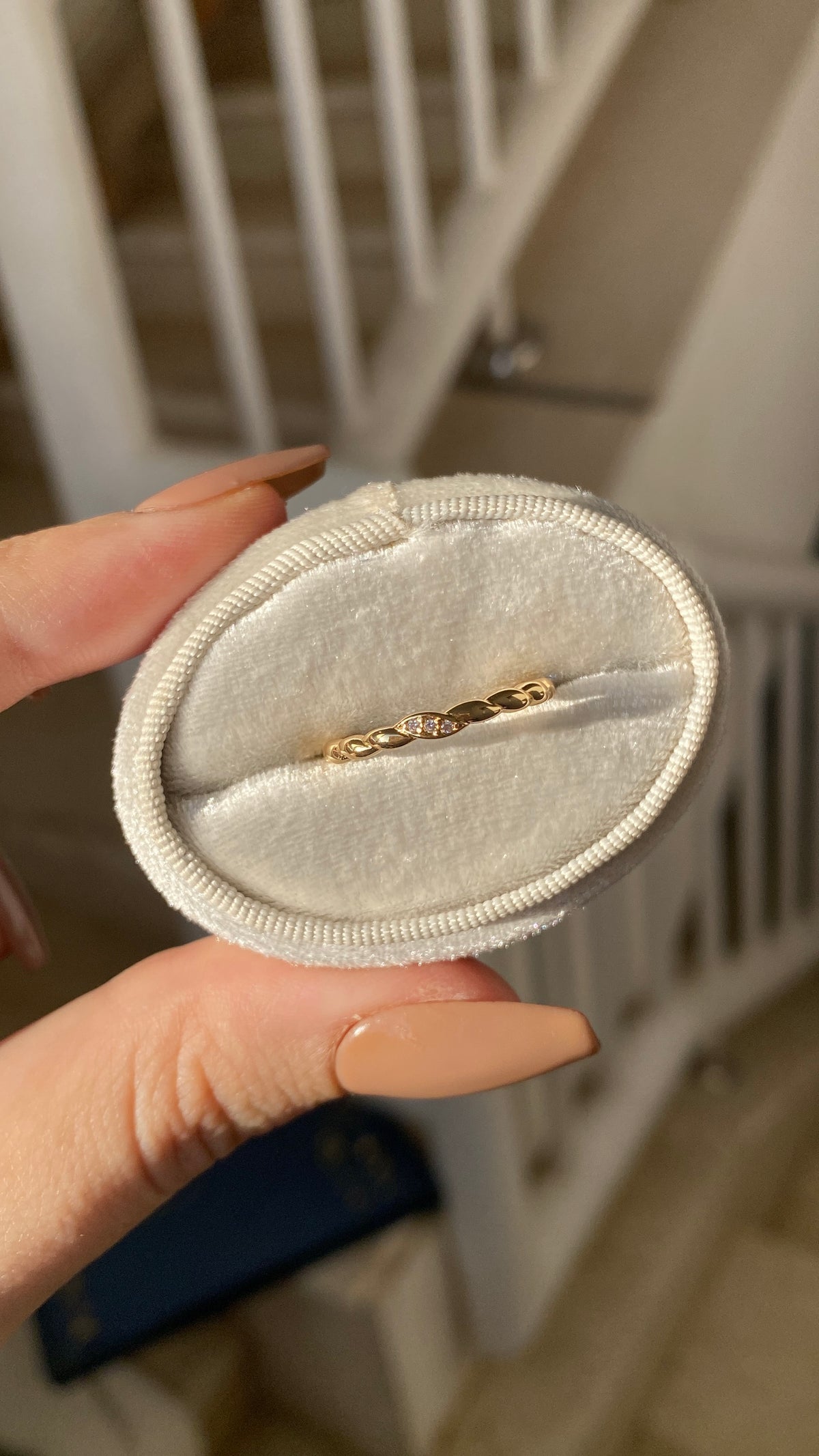 Twisted stone ring