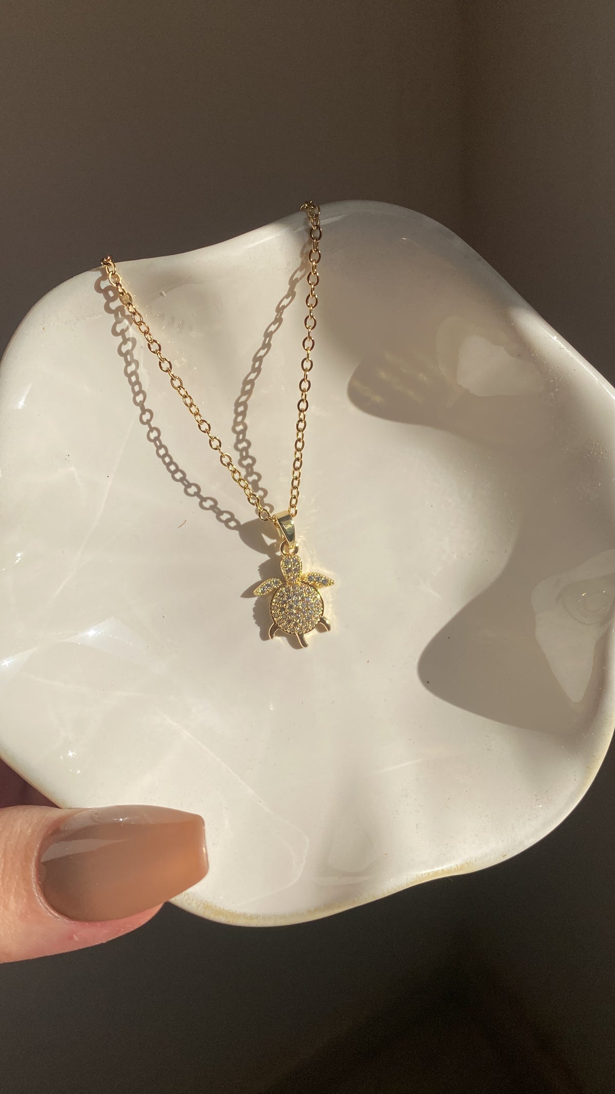 Shiny turtle necklace