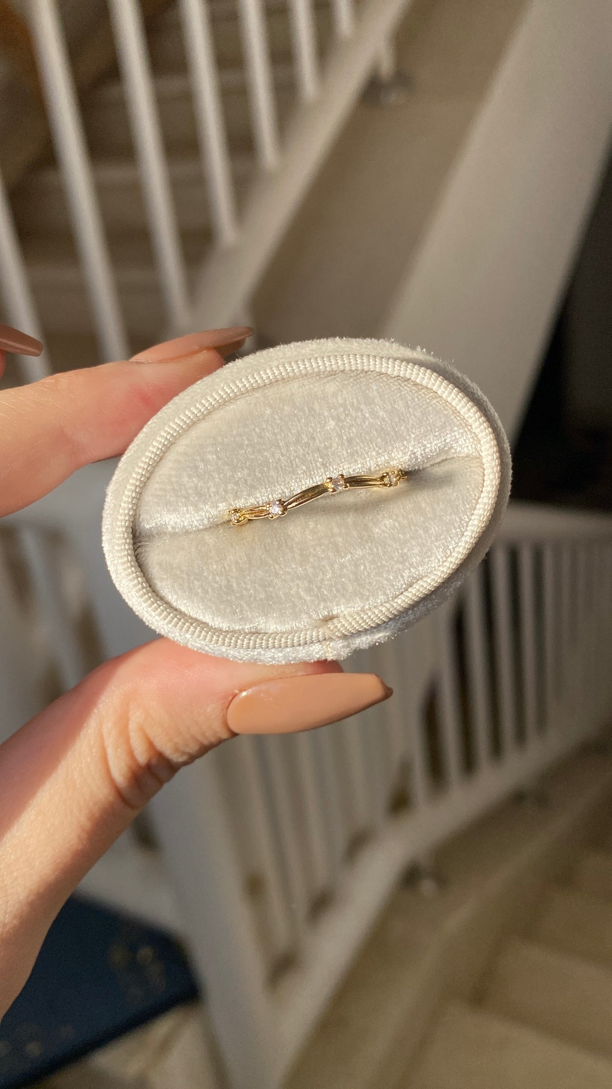 Bamboo stones ring