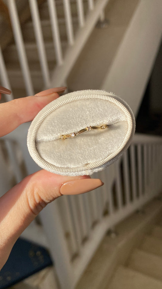 Bamboo stones ring