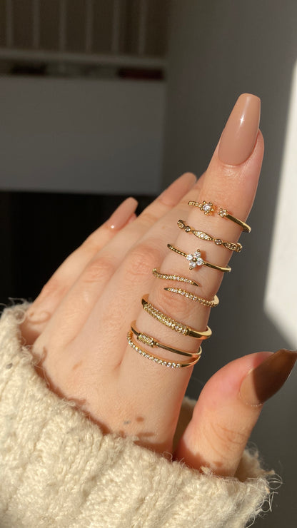 Flower and tennis rings