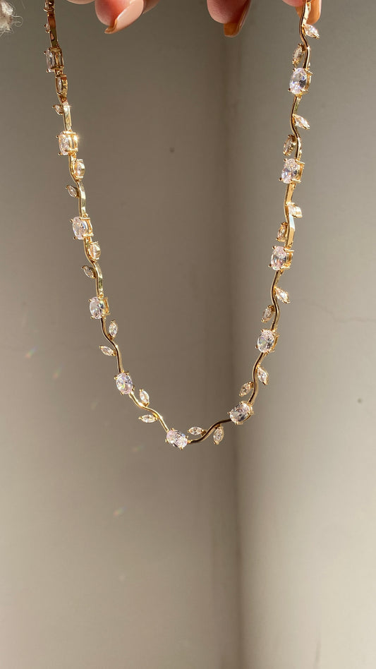 Gold tulip necklace