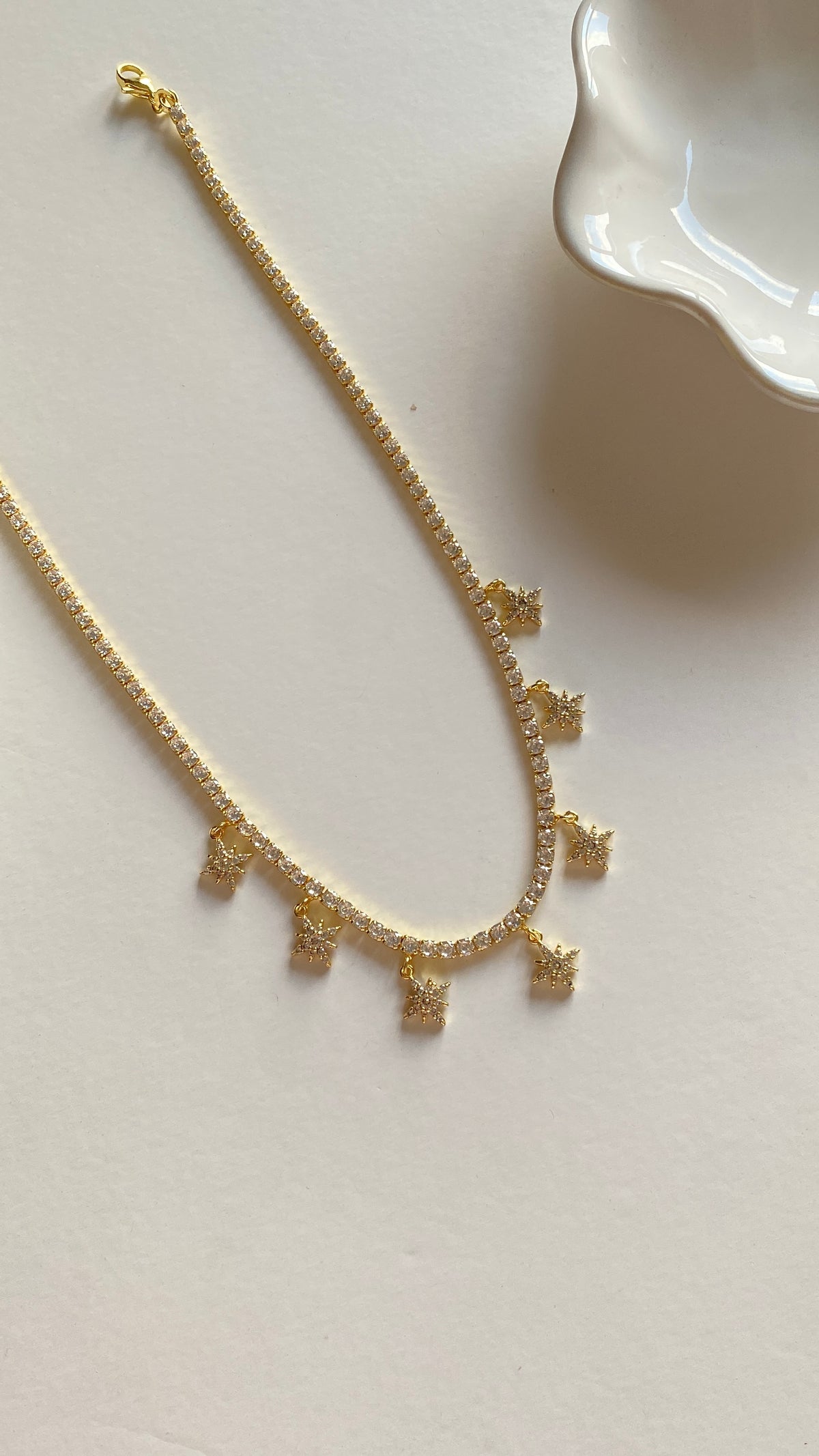 Tennis X stars necklace