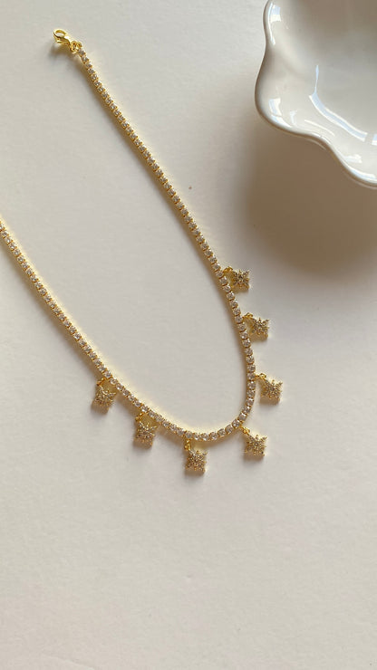 Tennis X stars necklace