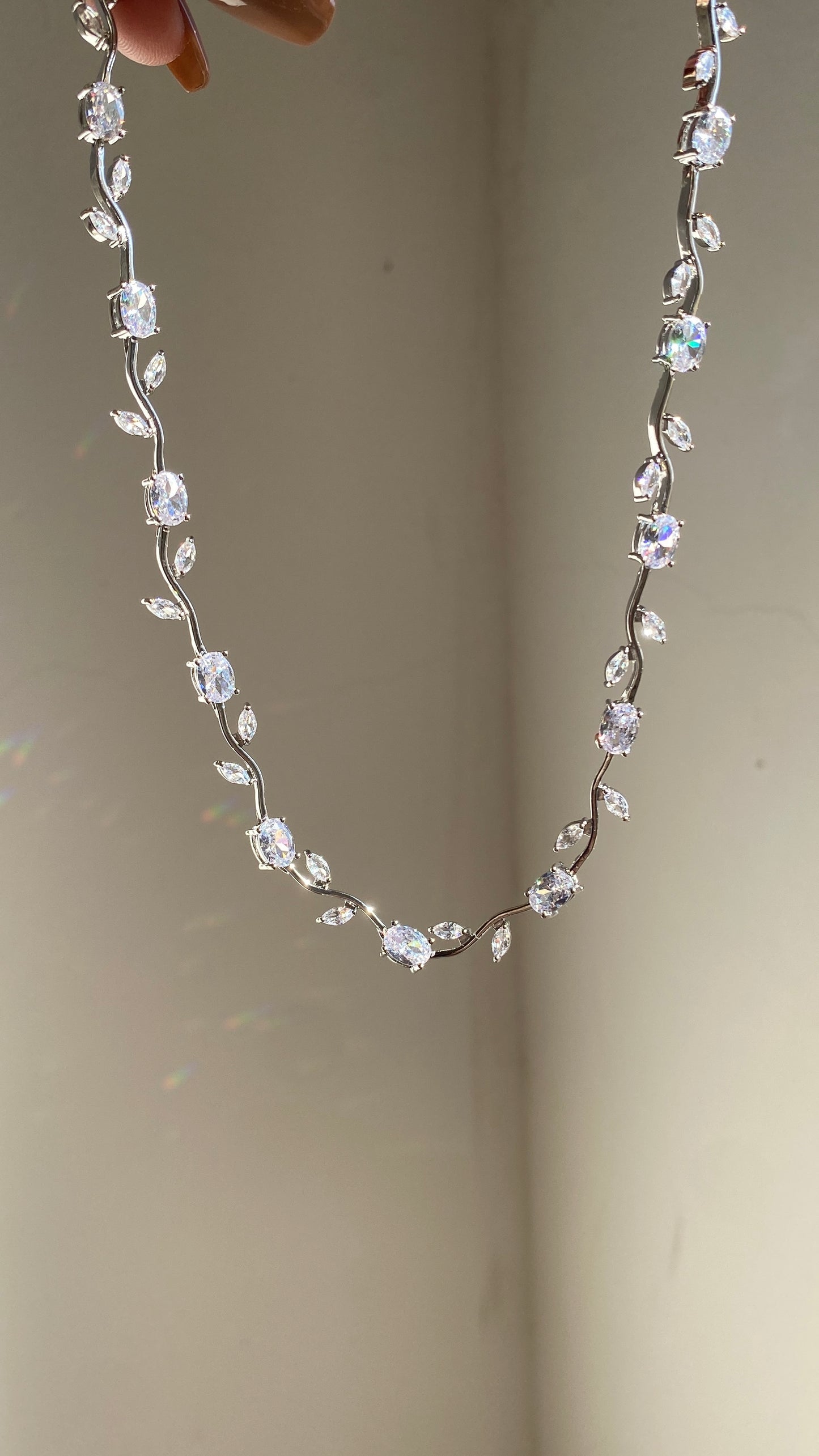 Silver tulip necklace