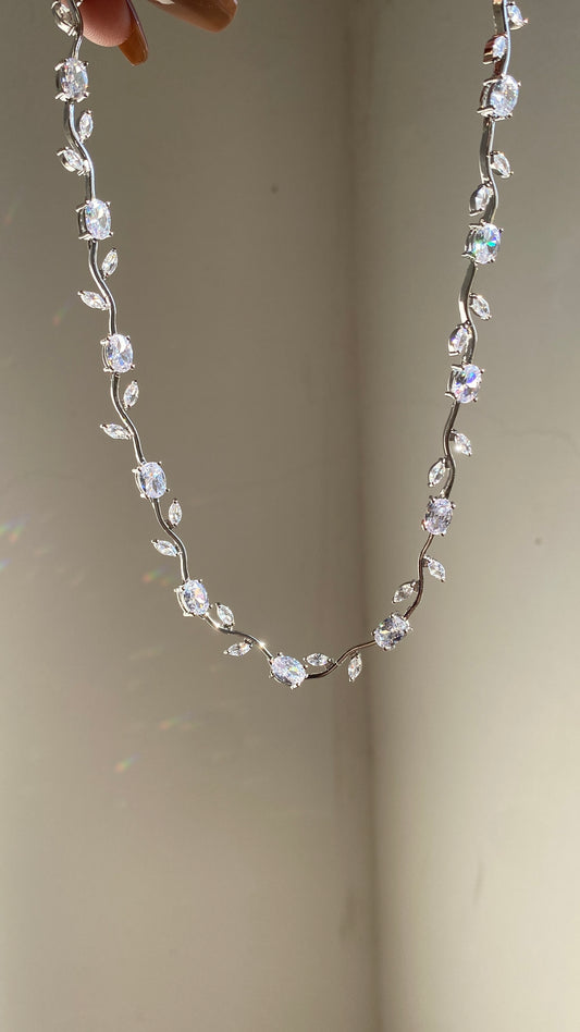 Silver tulip necklace