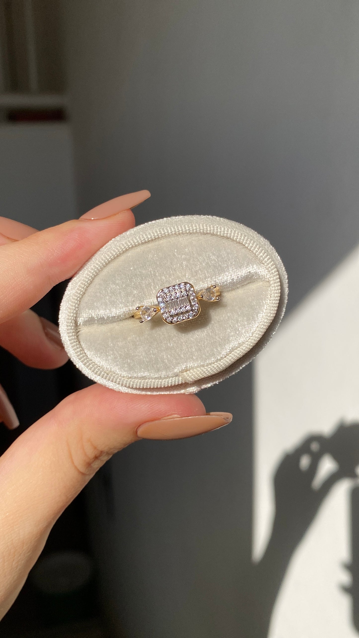 Square stone ring