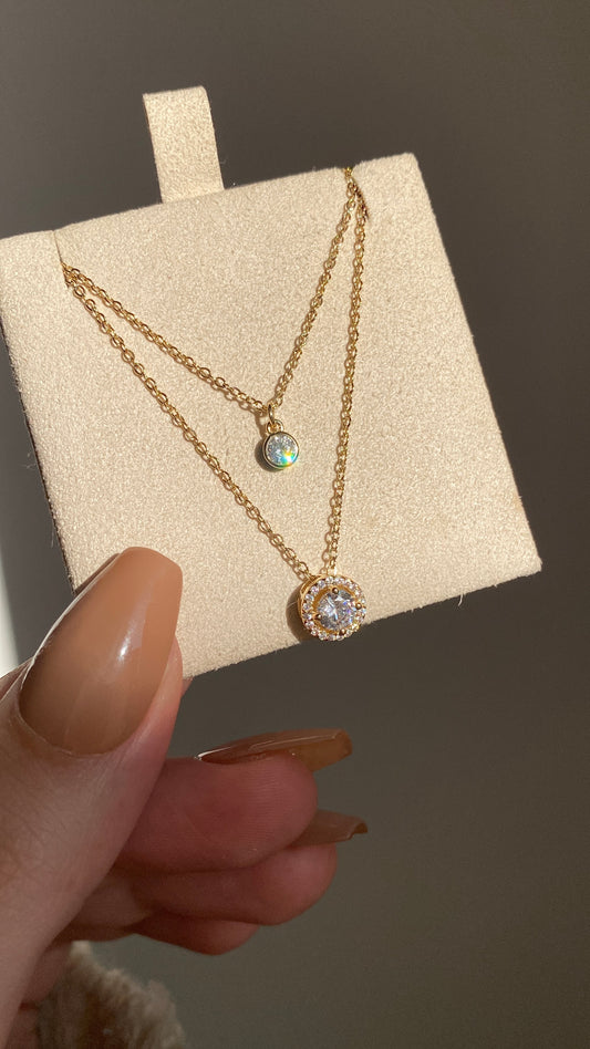 Layered diamond necklace