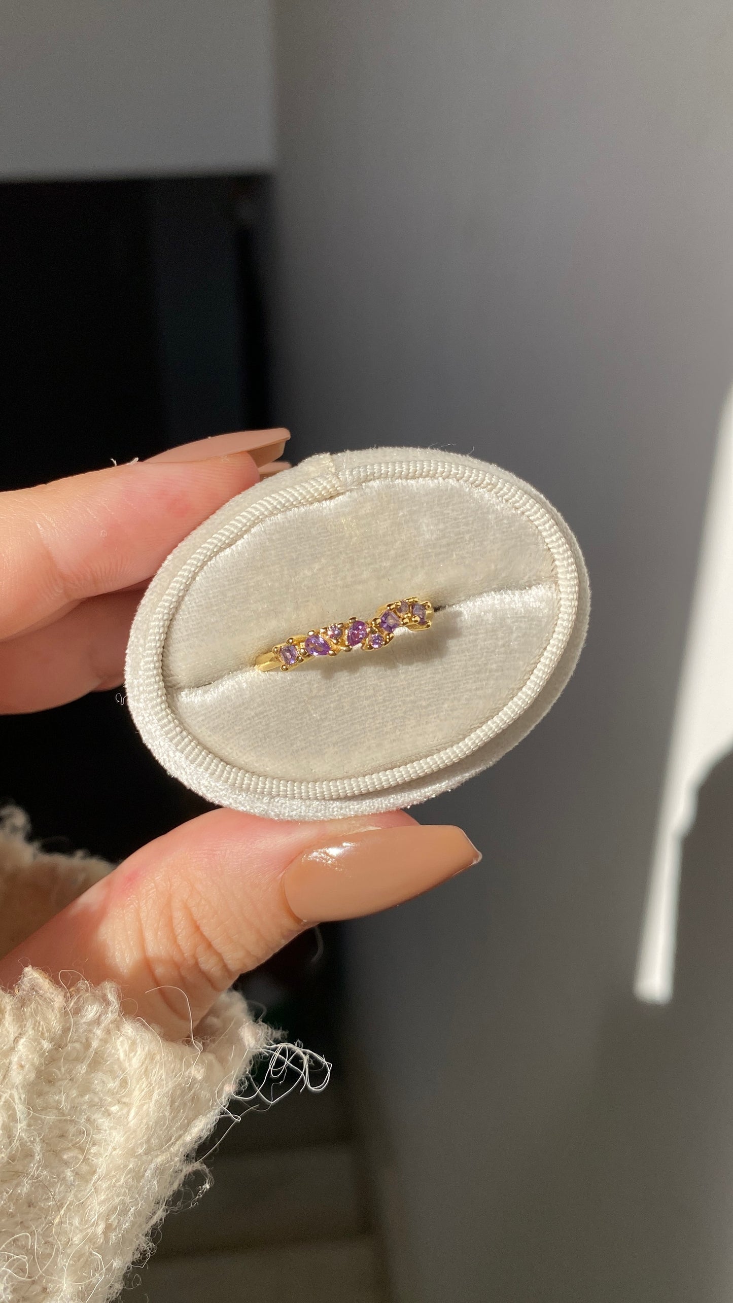 Purple stones ring