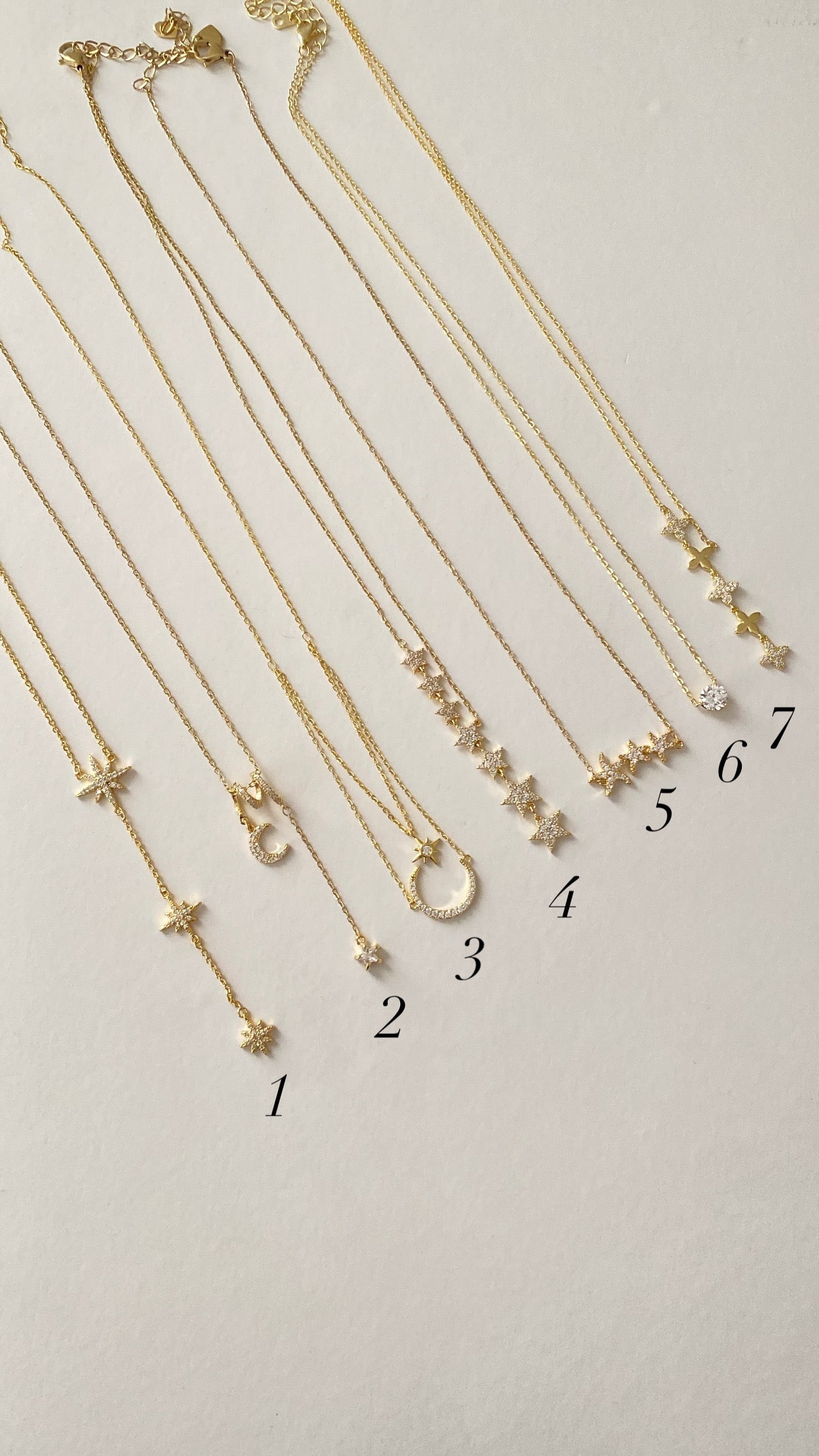 Stars and moon necklaces