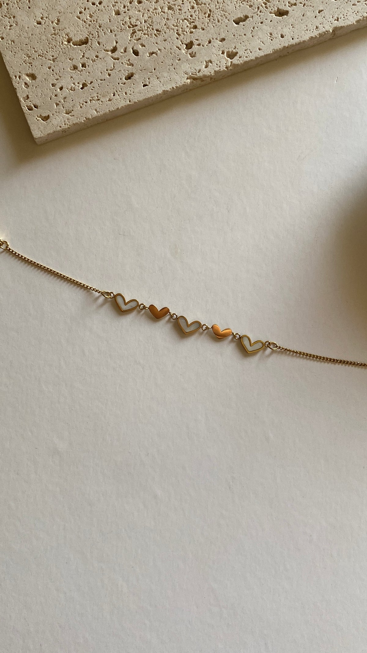 White hearts bracelet