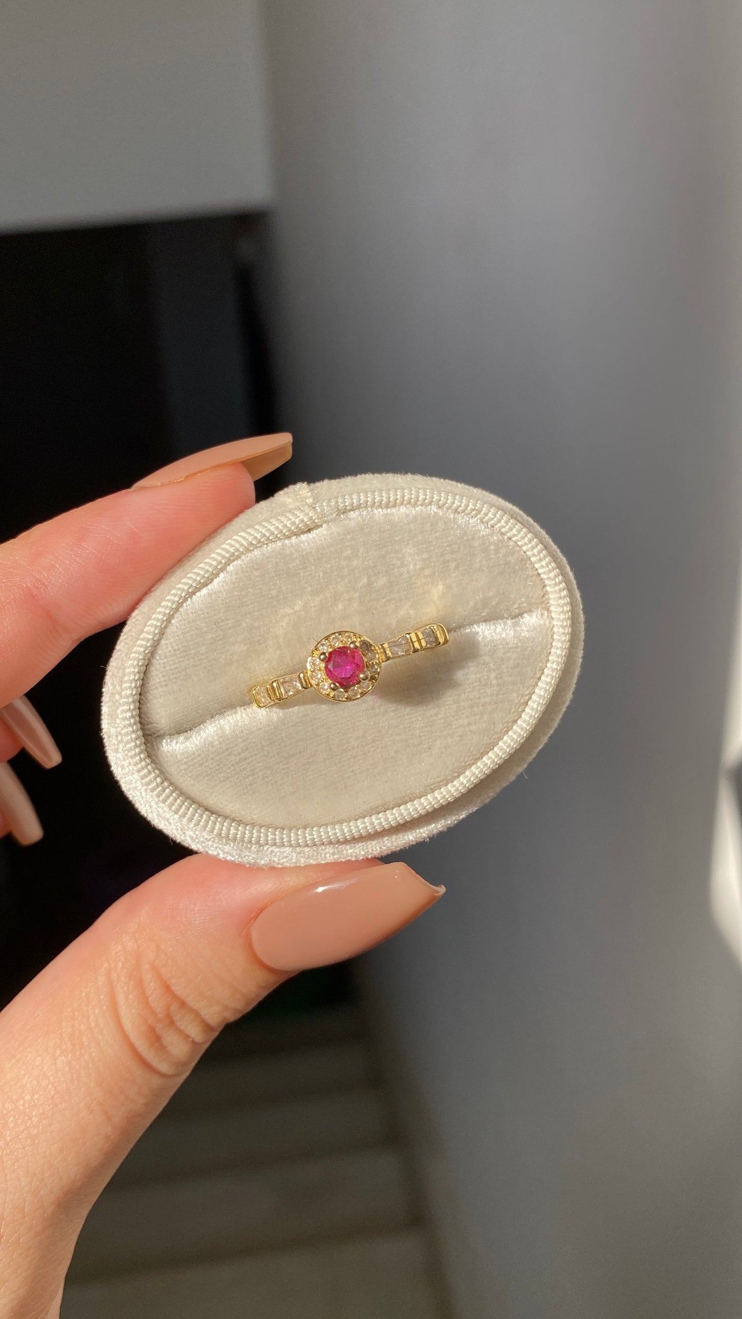 Tennis X ruby ring