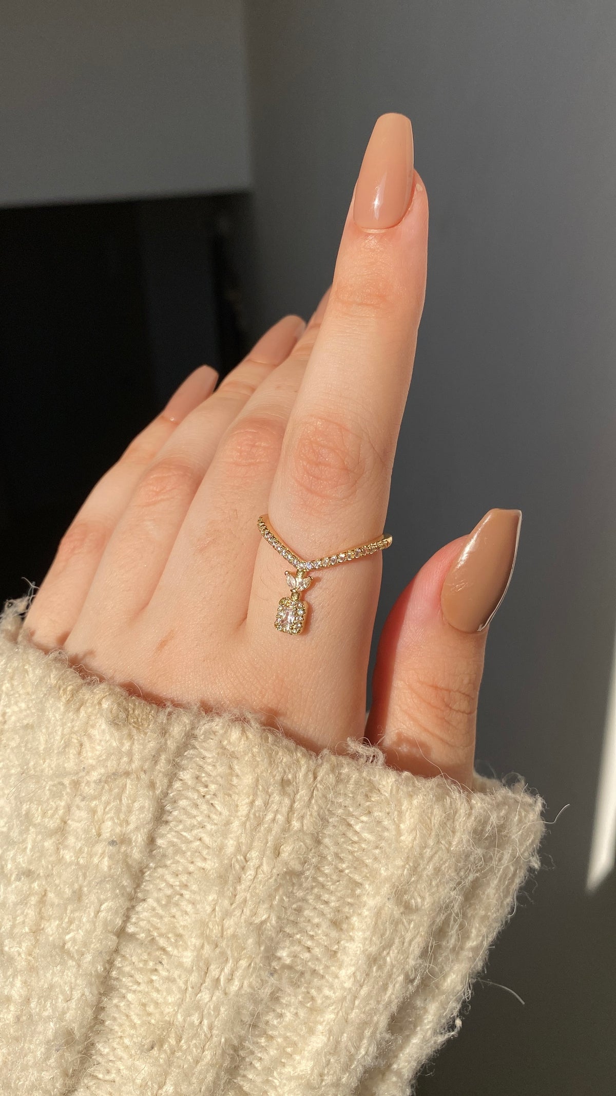 Square stone ring