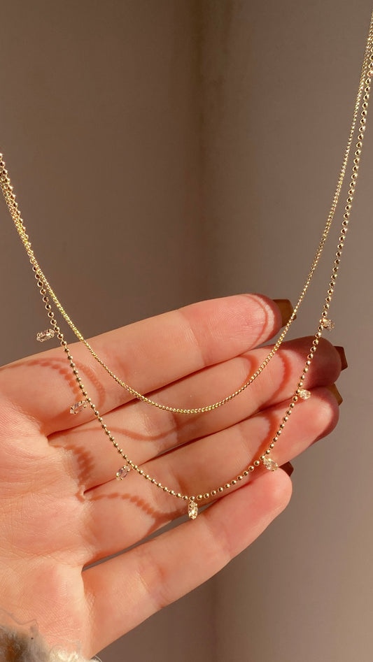 Double layer dainty necklace
