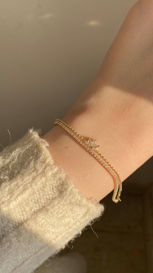 Leaf layered bracelet