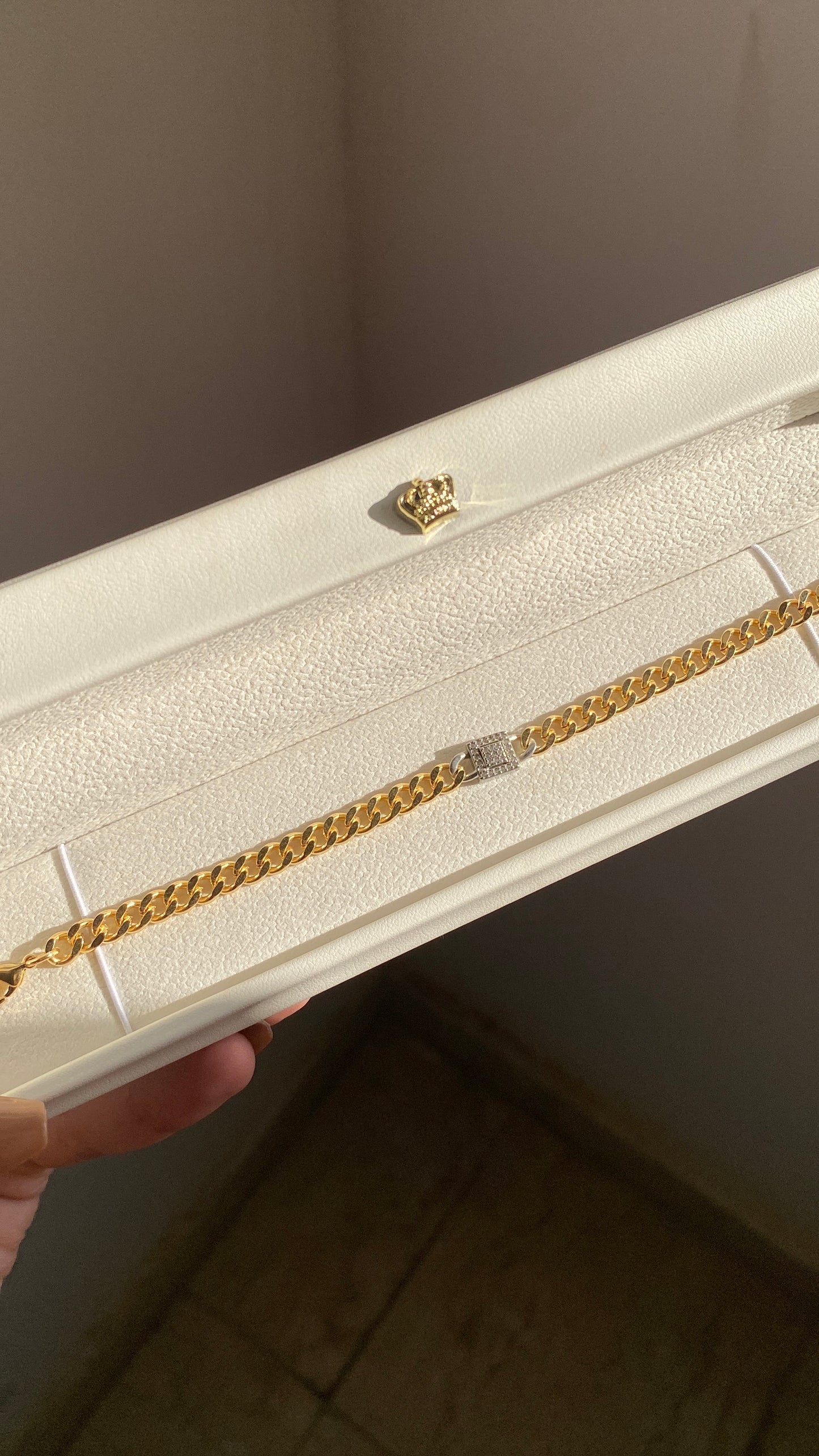 Tiny square diamond bracelet