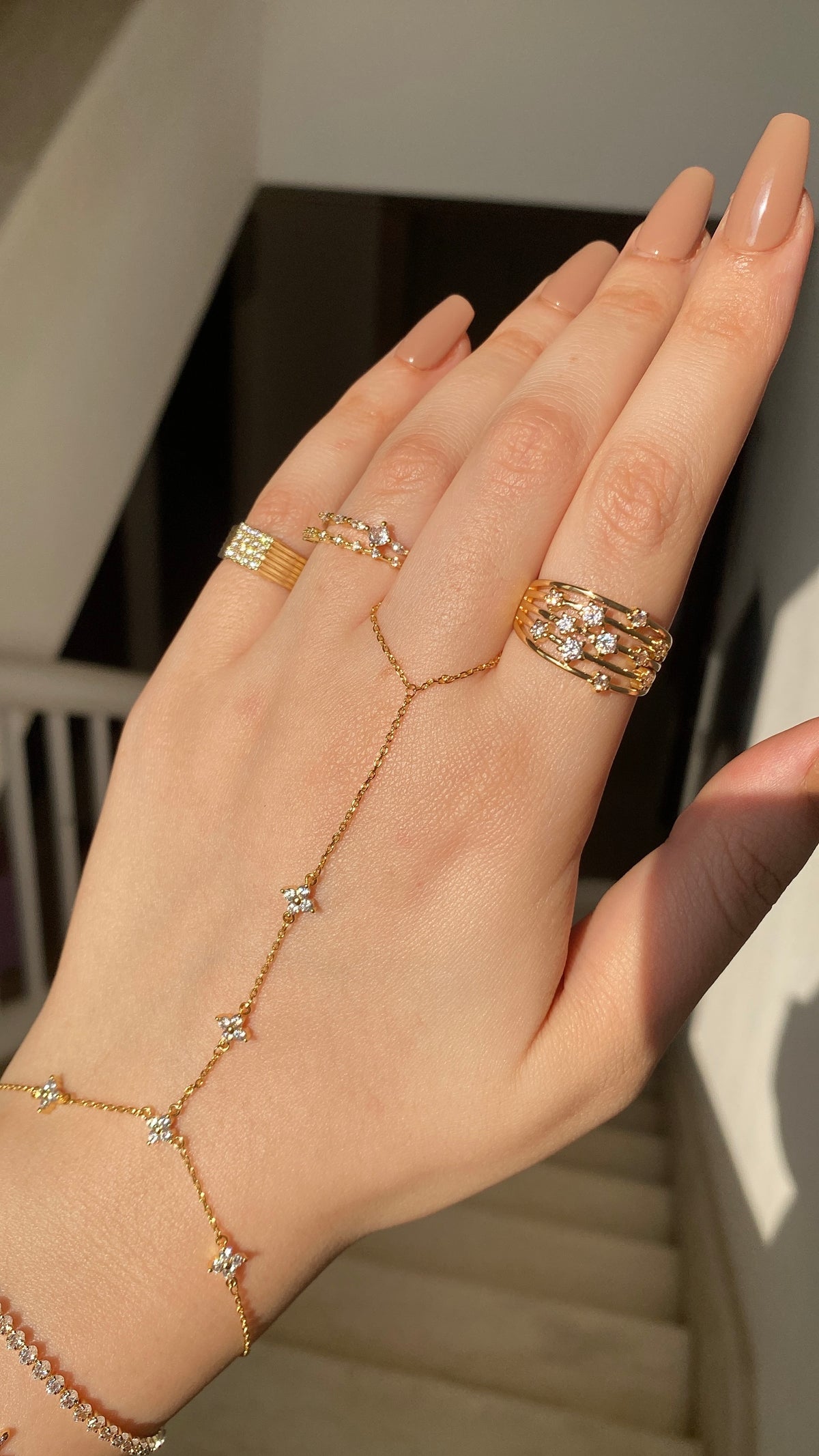 Petite stars handchain stack