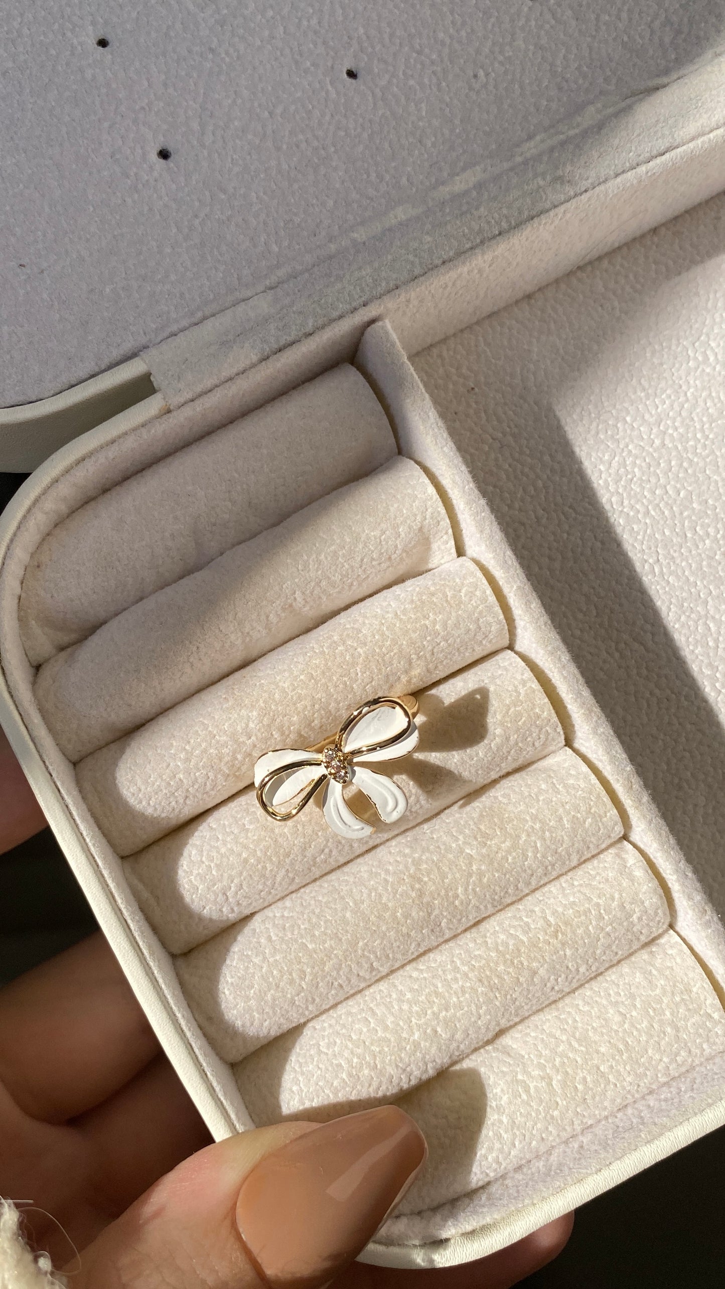 White butterfly ring