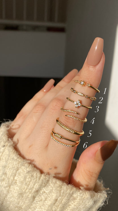 Flower and tennis rings