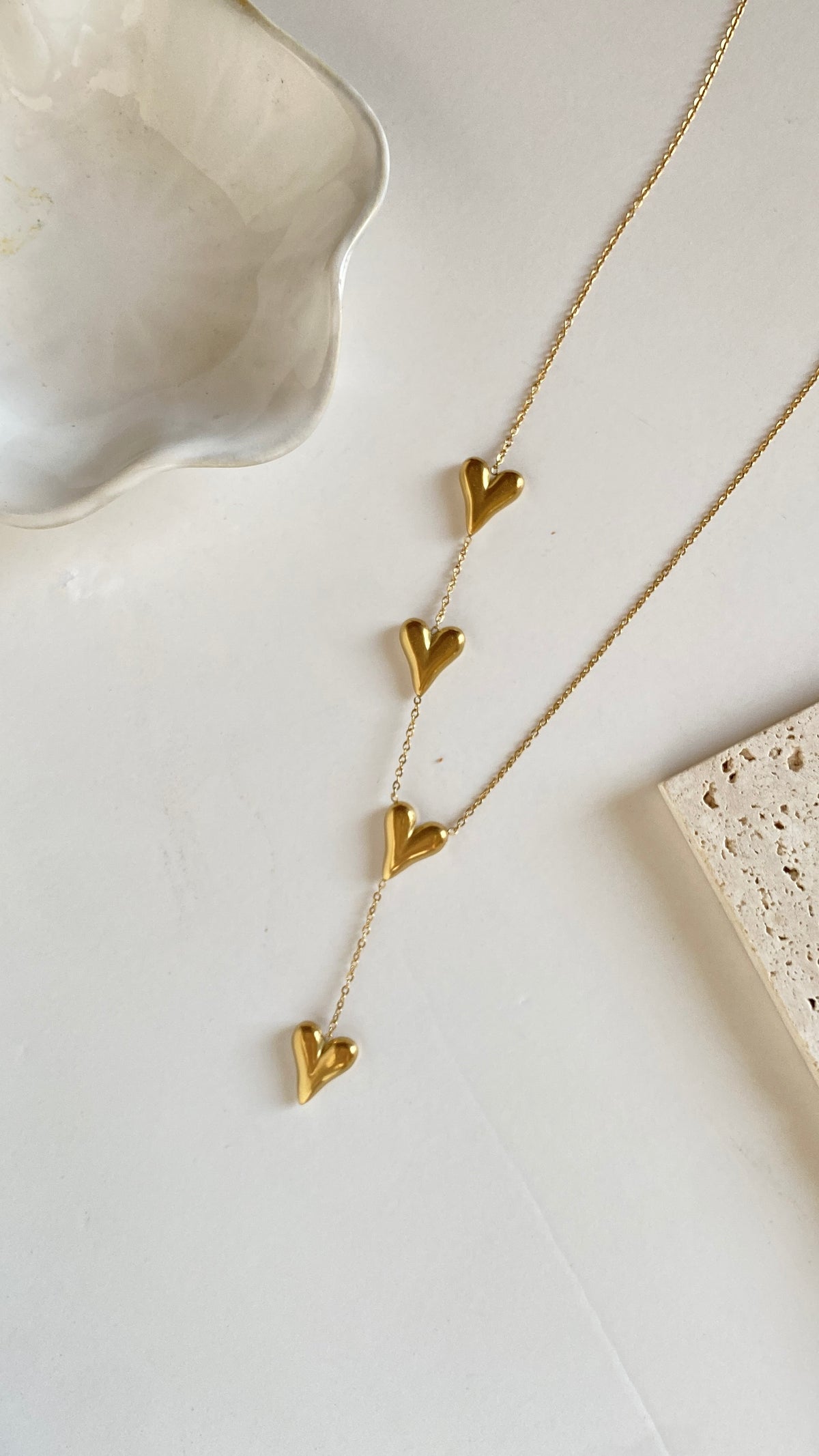 Golden hearts necklace