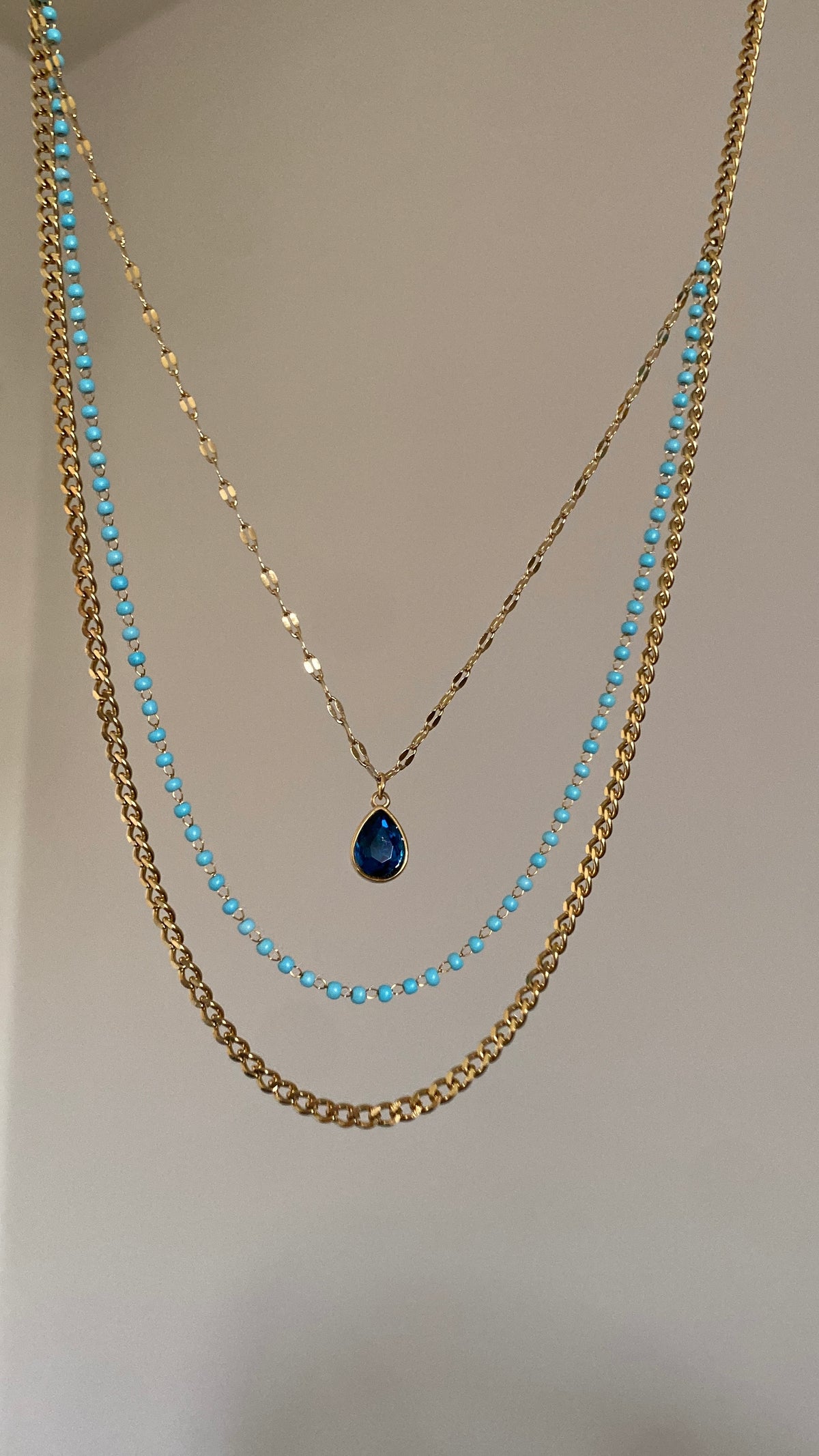Blue layered necklace