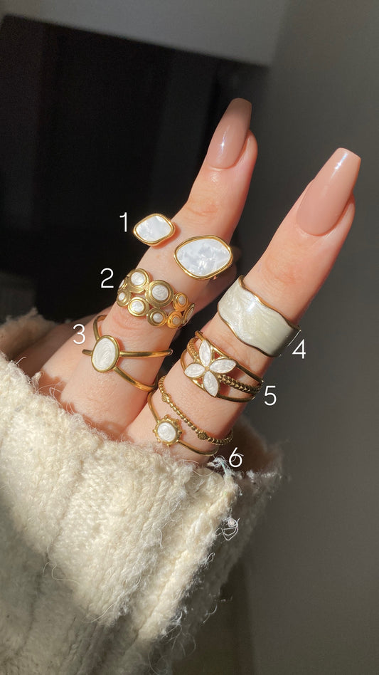 White enamel rings