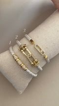 White leather bangles