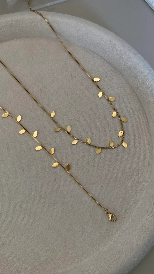 Leaf bracelet and necklace
